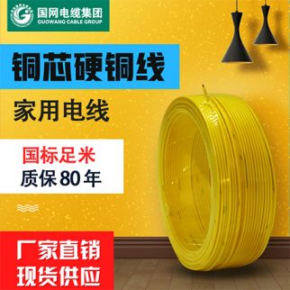 國網(wǎng)電纜 國標(biāo)線纜BV2.5平方純銅芯家裝100米照明空調(diào)單芯單股 房地產(chǎn)采購電線